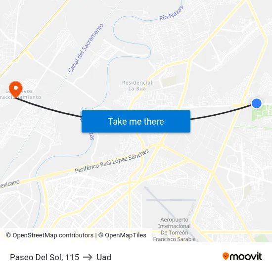 Paseo Del Sol, 115 to Uad map