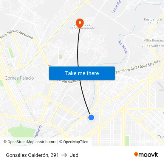 González Calderón, 291 to Uad map