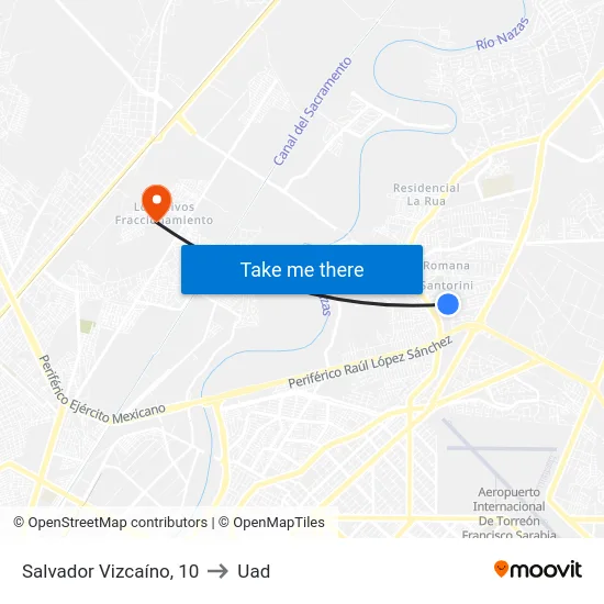 Salvador Vizcaíno, 10 to Uad map