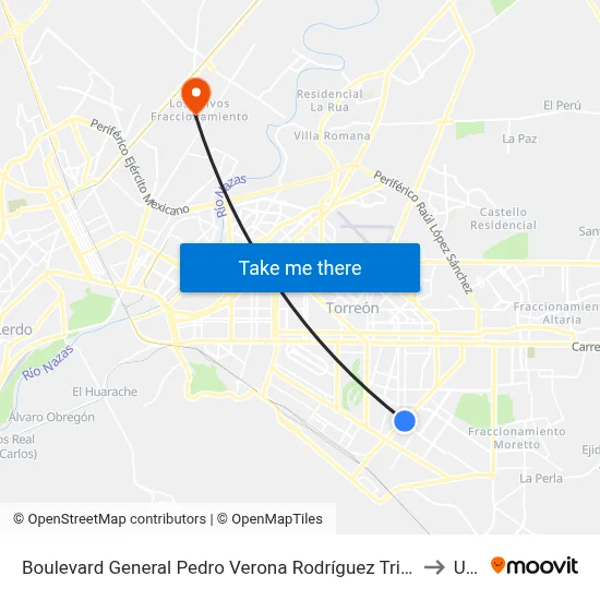 Boulevard General Pedro Verona Rodríguez Triana, 885 to Uad map