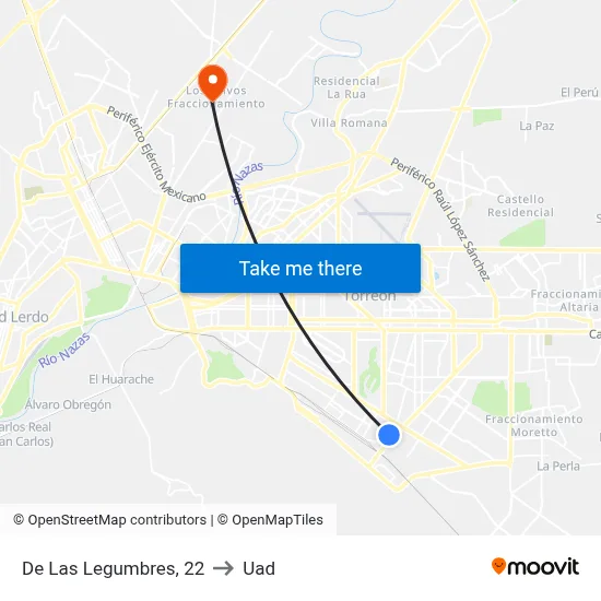 De Las Legumbres, 22 to Uad map