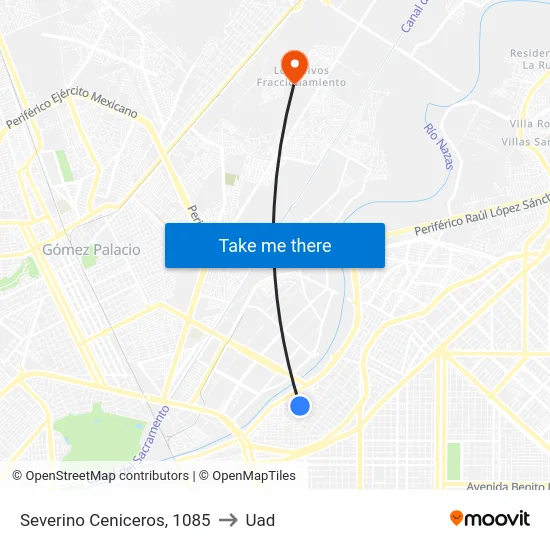 Severino Ceniceros, 1085 to Uad map