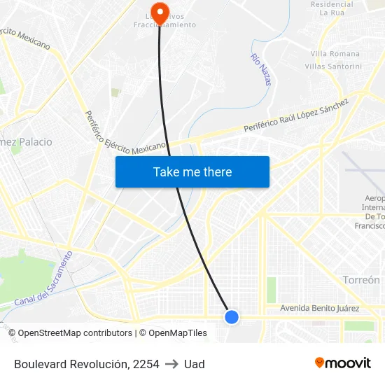 Boulevard Revolución, 2254 to Uad map