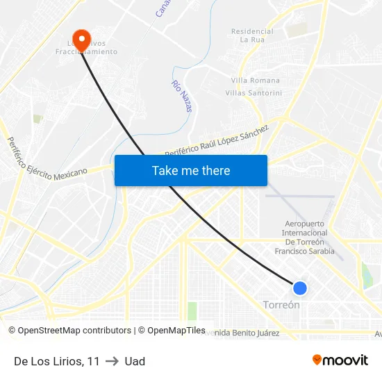 De Los Lirios, 11 to Uad map