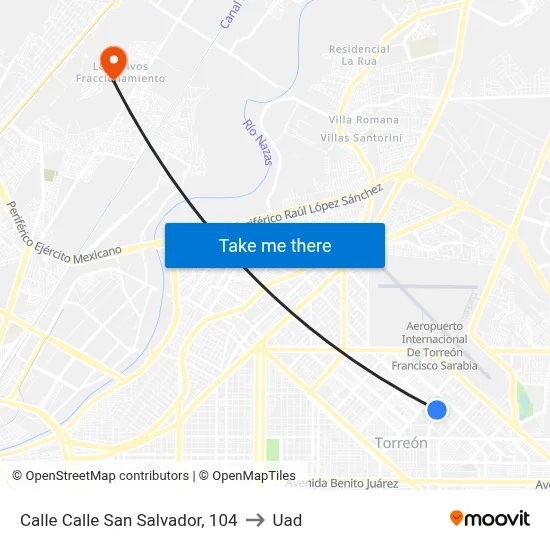 Calle Calle San Salvador, 104 to Uad map