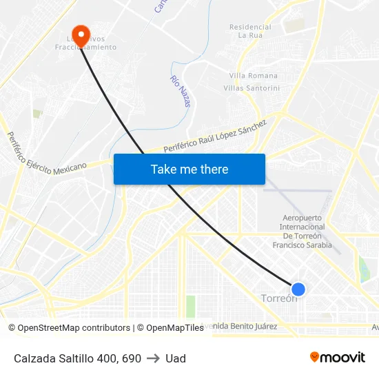 Calzada Saltillo 400, 690 to Uad map