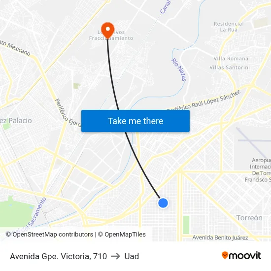 Avenida Gpe. Victoria, 710 to Uad map
