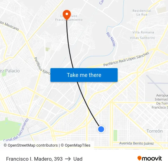 Francisco I. Madero, 393 to Uad map