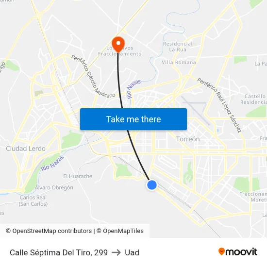 Calle Séptima Del Tiro, 299 to Uad map