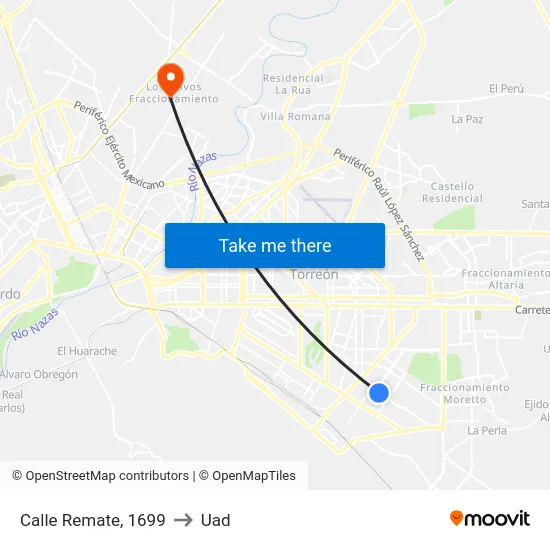 Calle Remate, 1699 to Uad map