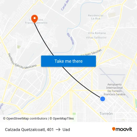 Calzada Quetzalcoatl, 401 to Uad map