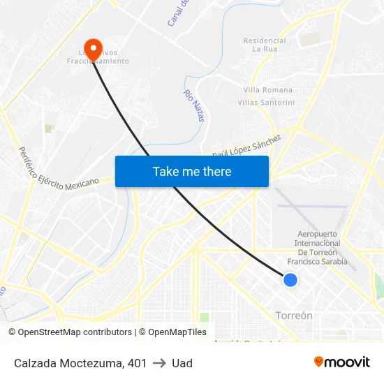 Calzada Moctezuma, 401 to Uad map