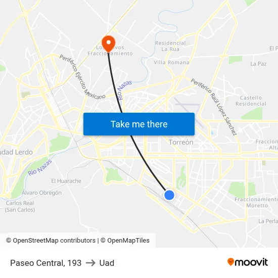 Paseo Central, 193 to Uad map