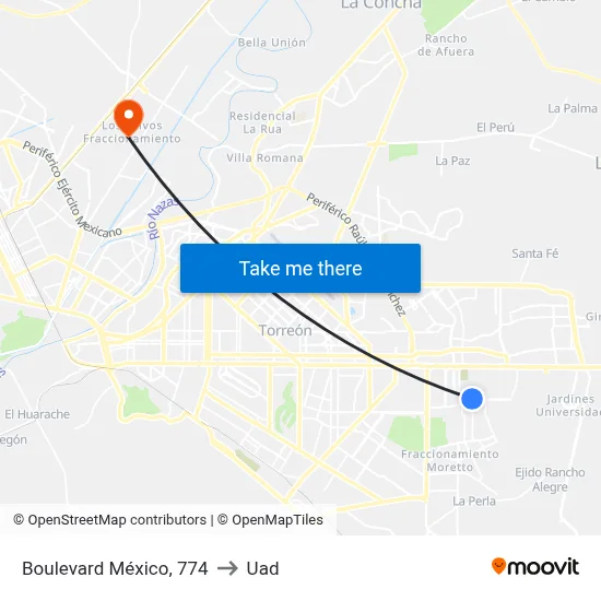 Boulevard México, 774 to Uad map