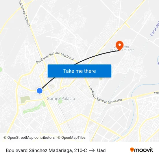 Boulevard Sánchez Madariaga, 210-C to Uad map