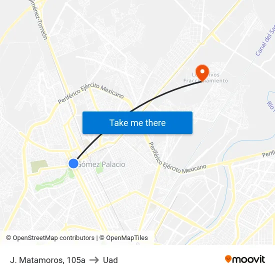 J. Matamoros, 105a to Uad map