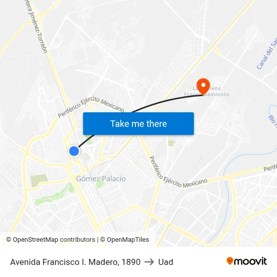 Avenida Francisco I. Madero, 1890 to Uad map