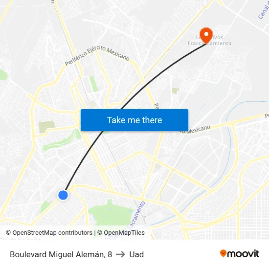 Boulevard Miguel Alemán, 8 to Uad map
