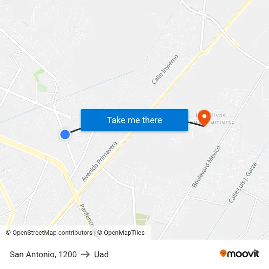 San Antonio, 1200 to Uad map