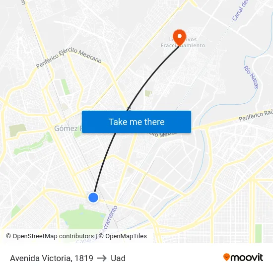 Avenida Victoria, 1819 to Uad map
