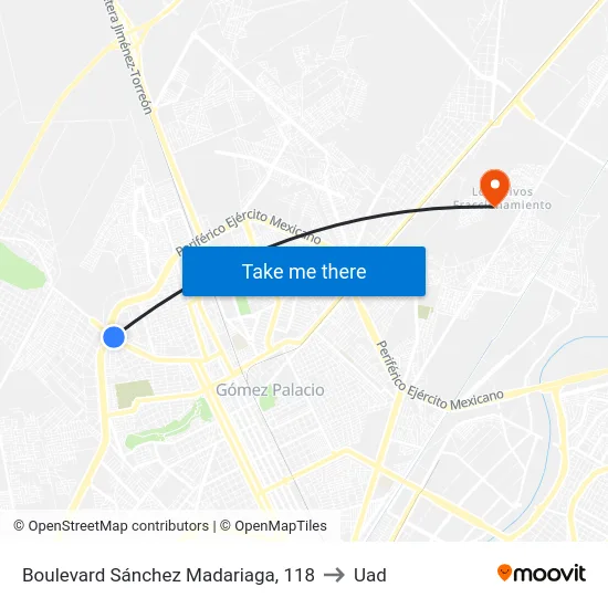 Boulevard Sánchez Madariaga, 118 to Uad map