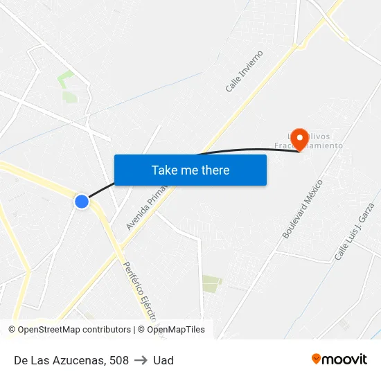 De Las Azucenas, 508 to Uad map