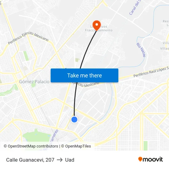 Calle Guanacevi, 207 to Uad map