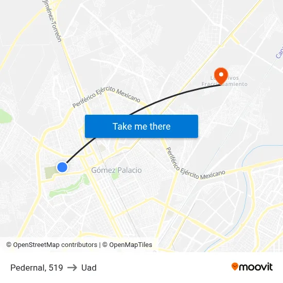 Pedernal, 519 to Uad map