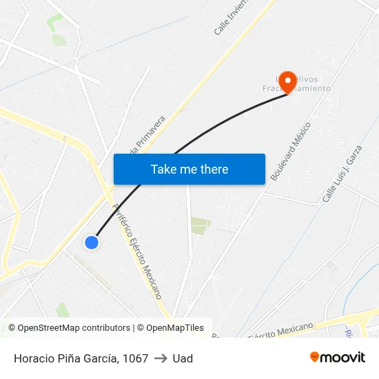 Horacio Piña García, 1067 to Uad map