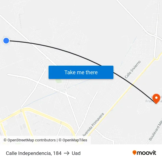 Calle Independencia, 184 to Uad map