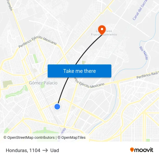 Honduras, 1104 to Uad map