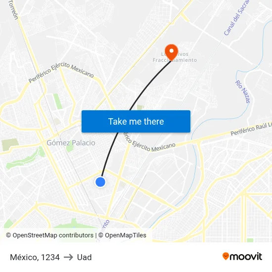 México, 1234 to Uad map