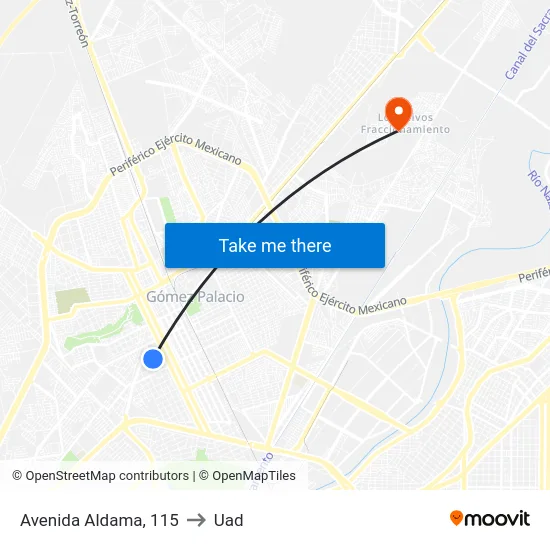 Avenida Aldama, 115 to Uad map