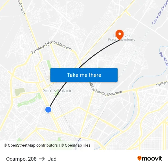 Ocampo, 208 to Uad map