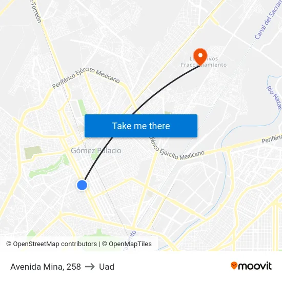 Avenida Mina, 258 to Uad map