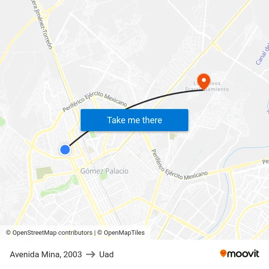 Avenida Mina, 2003 to Uad map