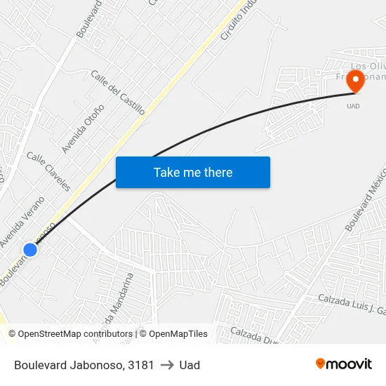 Boulevard Jabonoso, 3181 to Uad map