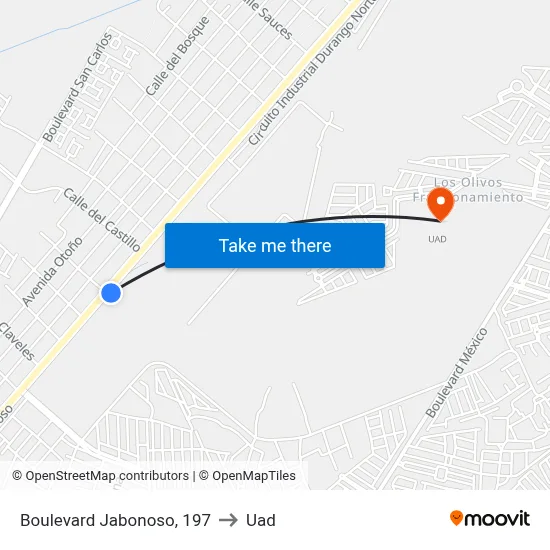 Boulevard Jabonoso, 197 to Uad map