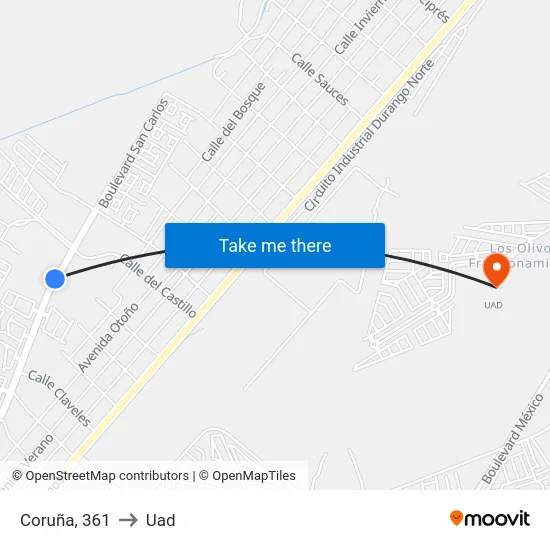 Coruña, 361 to Uad map