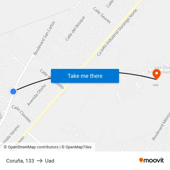 Coruña, 133 to Uad map