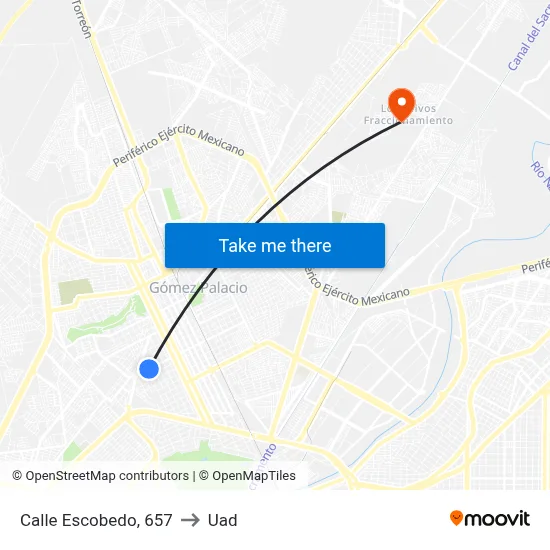 Calle Escobedo, 657 to Uad map