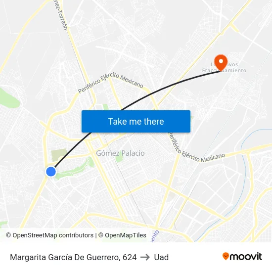 Margarita García De Guerrero, 624 to Uad map