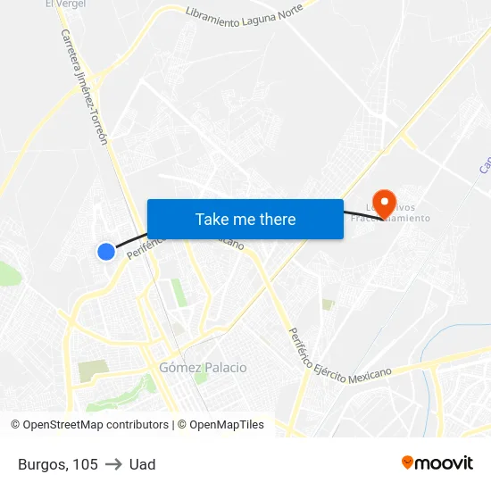 Burgos, 105 to Uad map