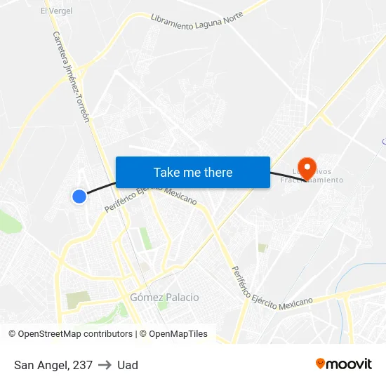 San Angel, 237 to Uad map