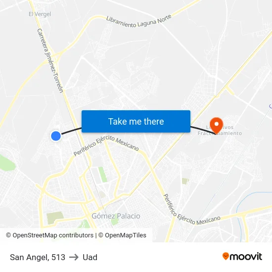 San Angel, 513 to Uad map