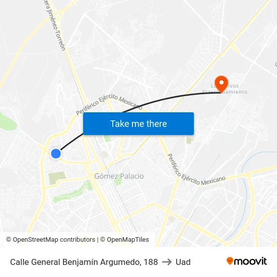 Calle General Benjamín Argumedo, 188 to Uad map