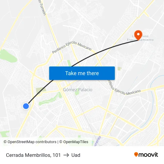 Cerrada Membrillos, 101 to Uad map