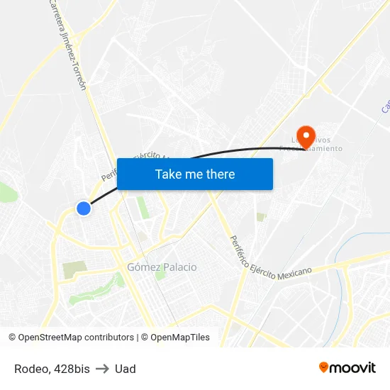 Rodeo, 428bis to Uad map