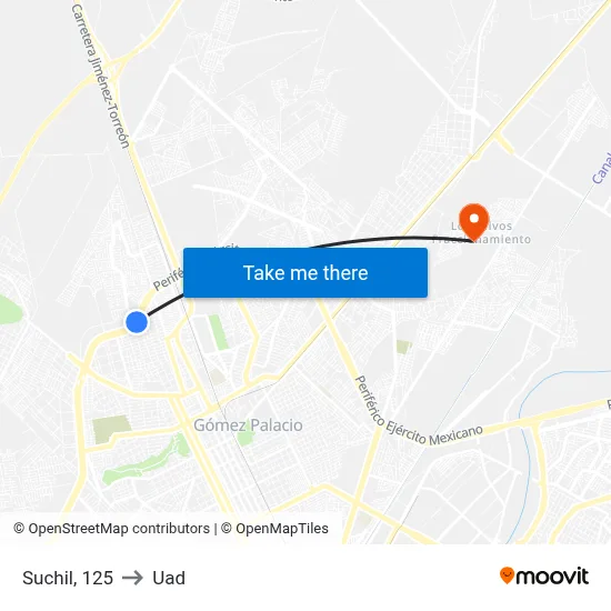 Suchil, 125 to Uad map