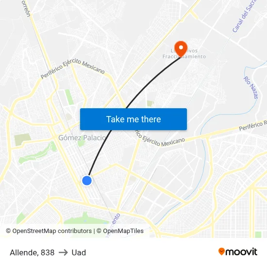 Allende, 838 to Uad map